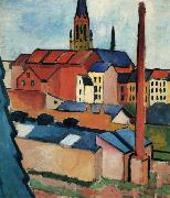 August Macke St. Mary's with Houses and Chimney (Bonn) Spain oil painting artist